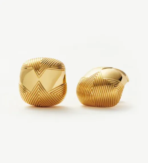 Hera Oversized Dome Ridge Stud Earrings